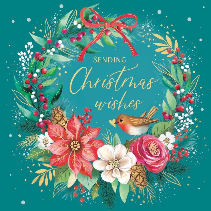 Poinsettia and Berry Wreath