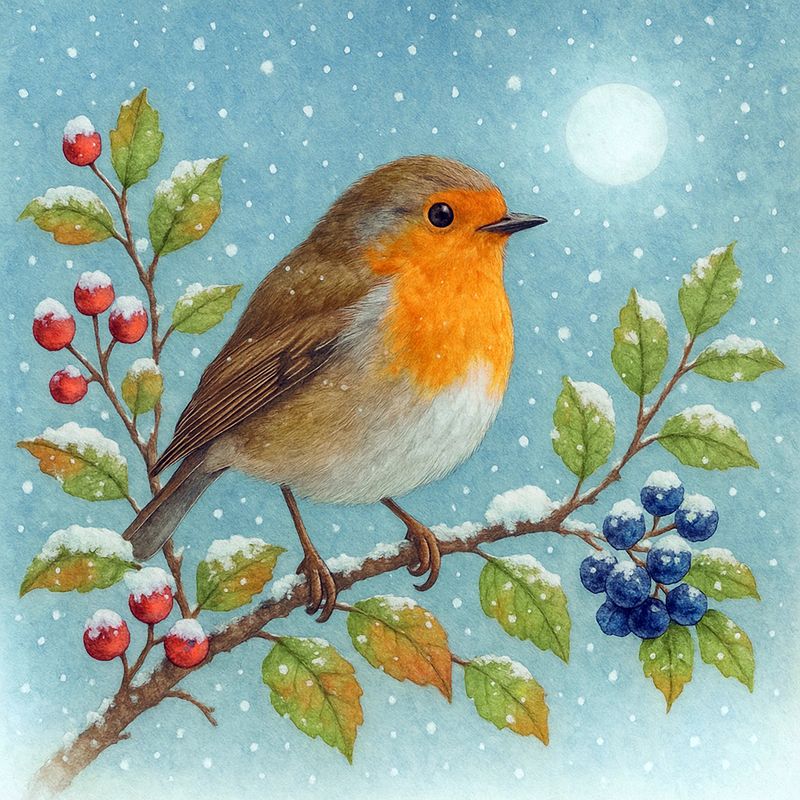 Moonlit Berry Robin