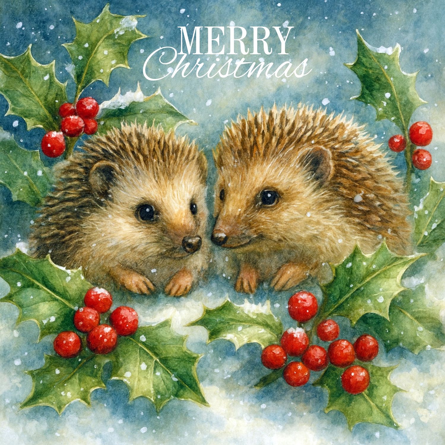 Merry Christmas Hedgehogs