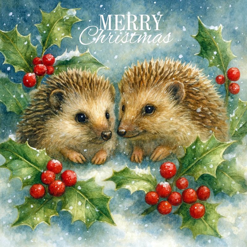 Merry Christmas Hedgehogs