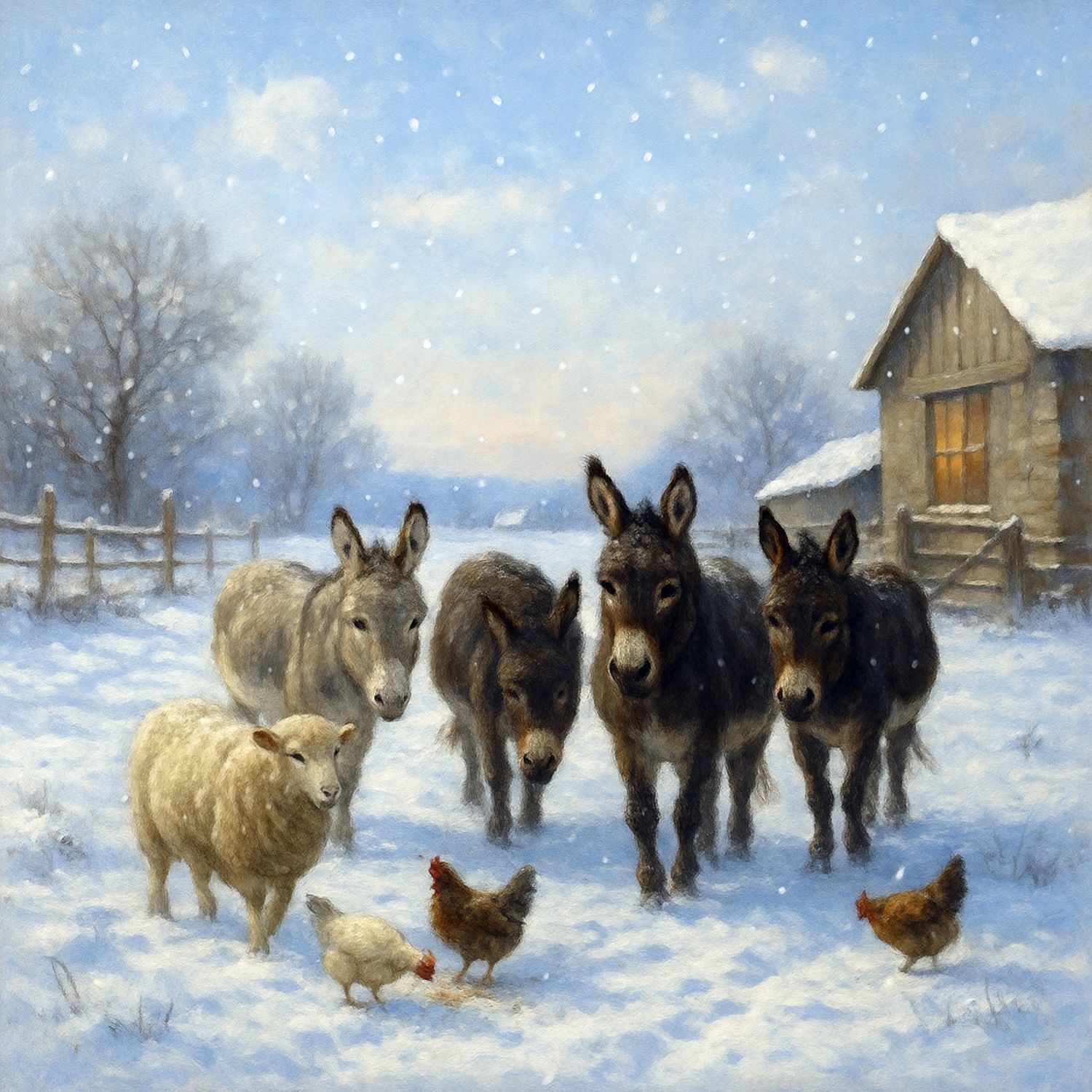Winter Donkeys