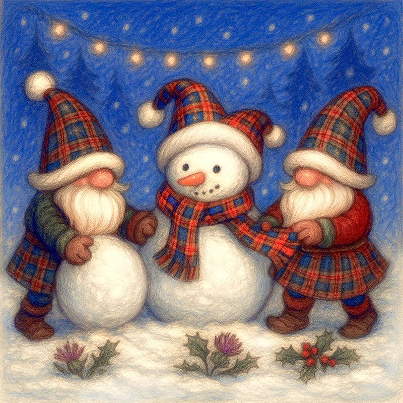 Gnomes and Snowman