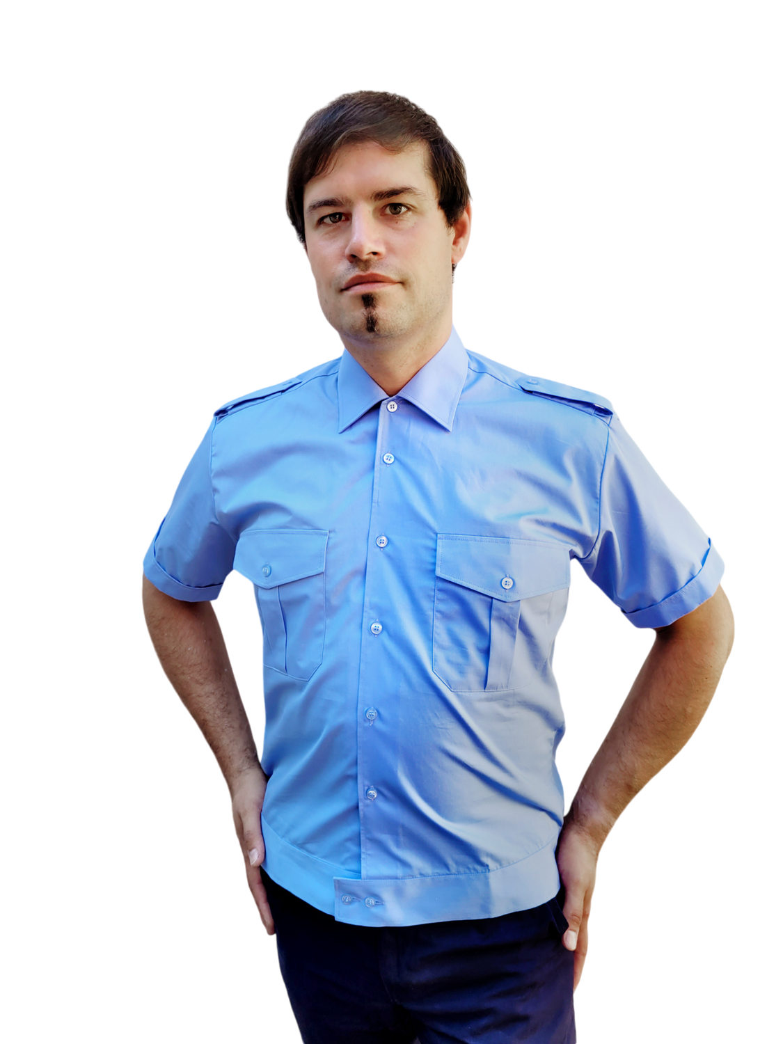 Feuerwehr Blouson Herren Kurzarm blau