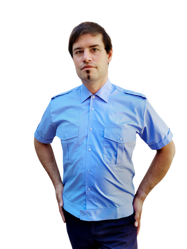 Feuerwehr Blouson Herren Kurzarm blau