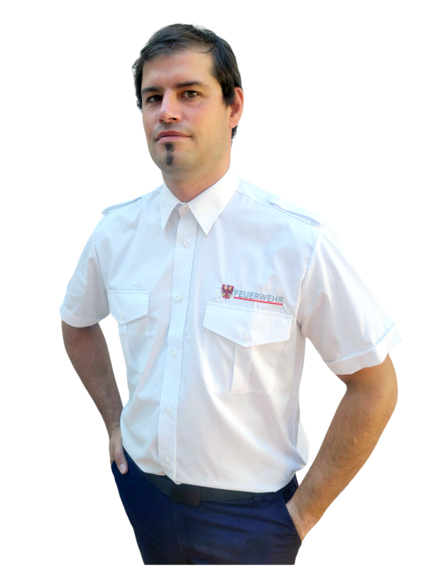 Feuerwehr Brandenburg Hemd Kurzarm weiß