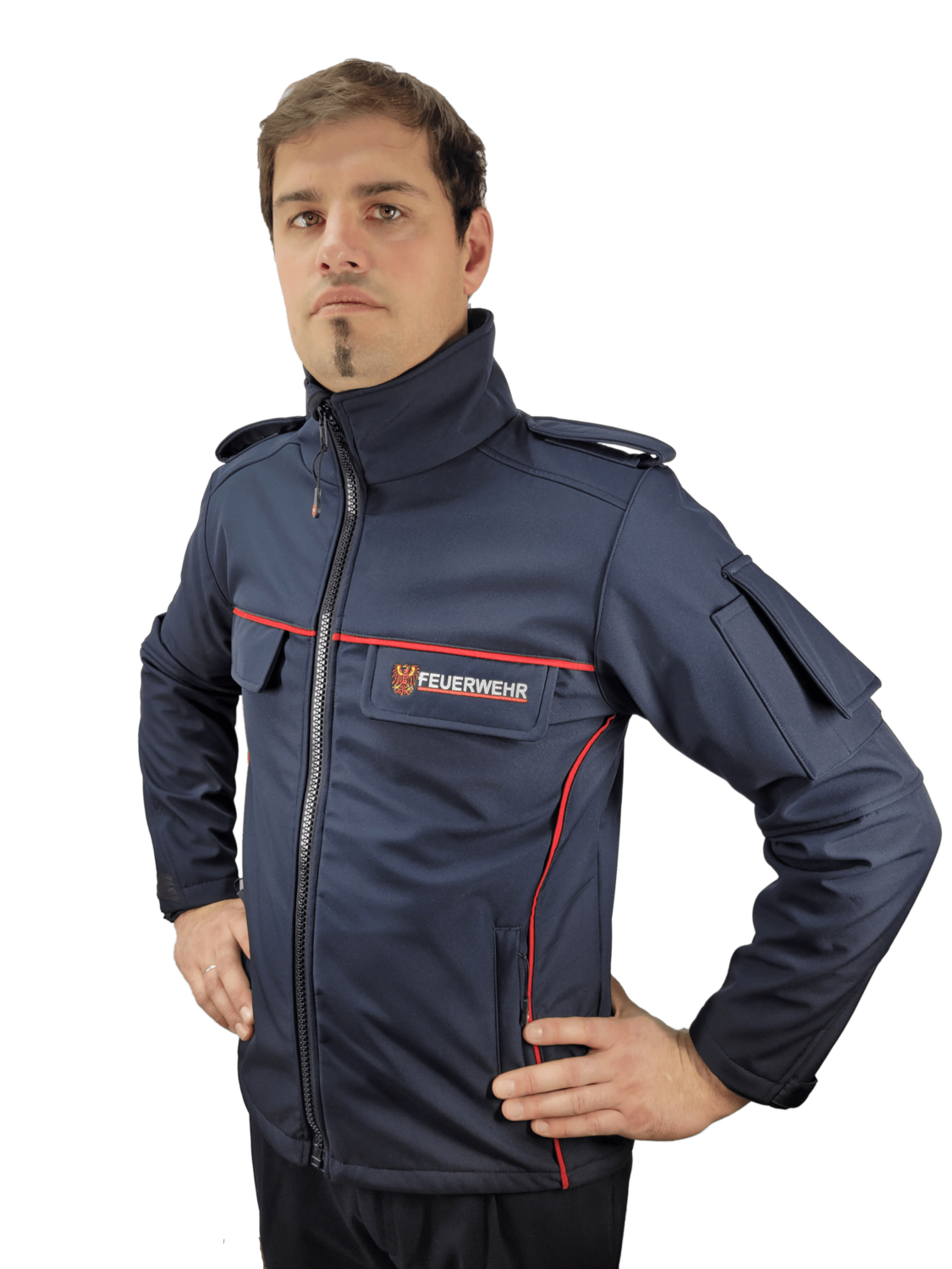 Softshelljacke Feuerwehr Brandenburg mit Schulterklappen Softshelljacke Feuerwehr Brandenburg mit Schulterklappen