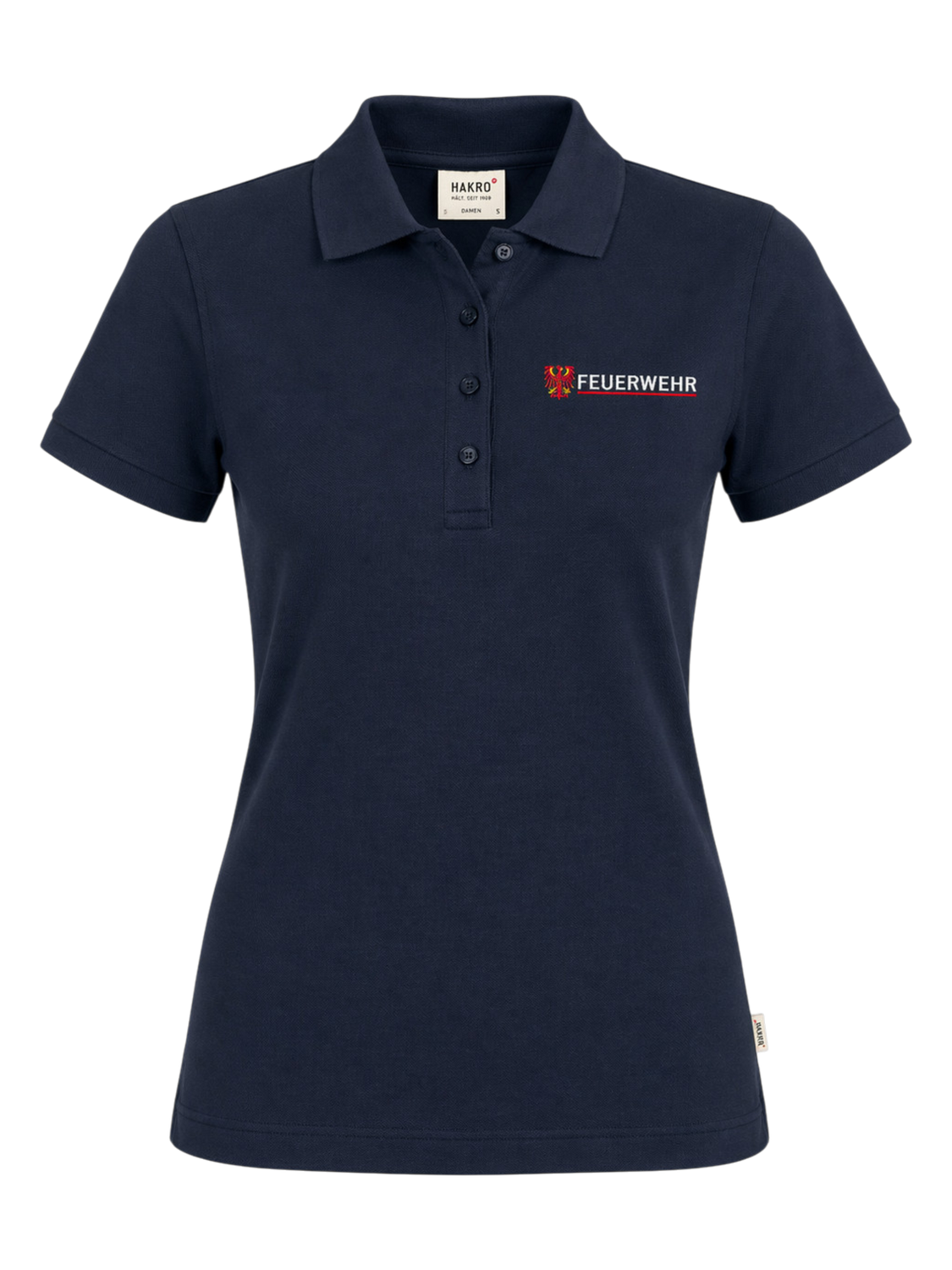 Damen Poloshirt Feuerwehr Brandenburg ohne Brusttasche