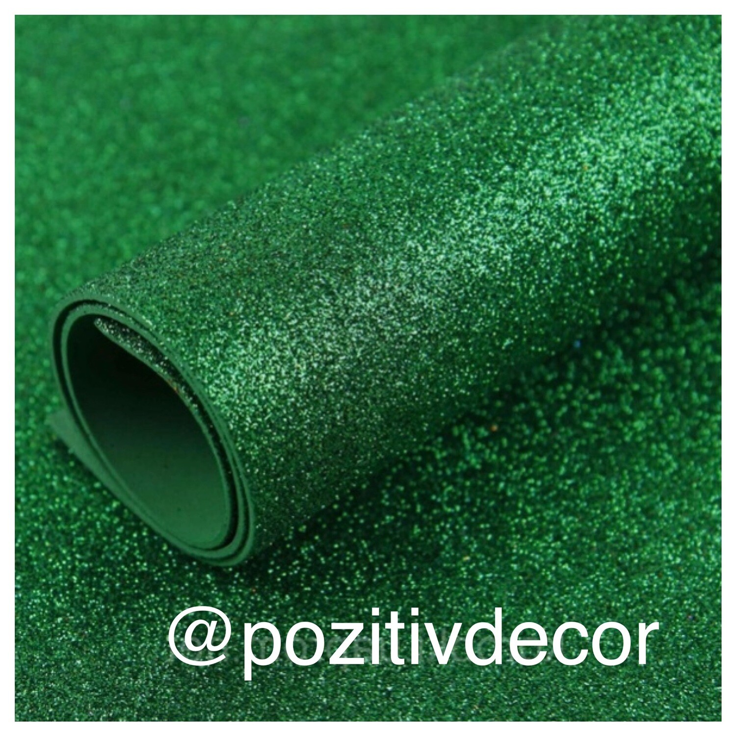 Фоамиран глиттерный, рулонный, 2 мм, цвет - зеленый , ширина 1м