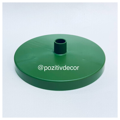 Подставка для изготовления настольного светильника, диаметр 15 см , для трубы D16 мм , цвет - зеленый