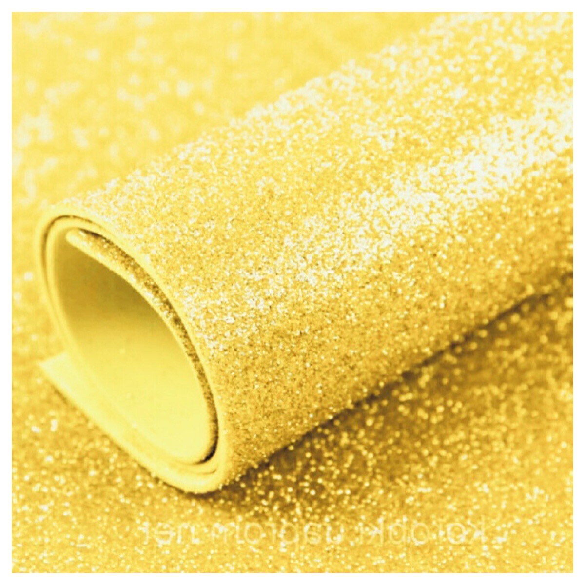 Фоамиран глиттерный, рулонный, цвет - светлое золото, толщина 2 мм, ширина 1м
