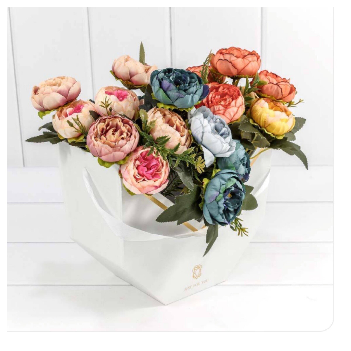 Коробка-ваза для цветов, белая, 22,5х14х20,5 см