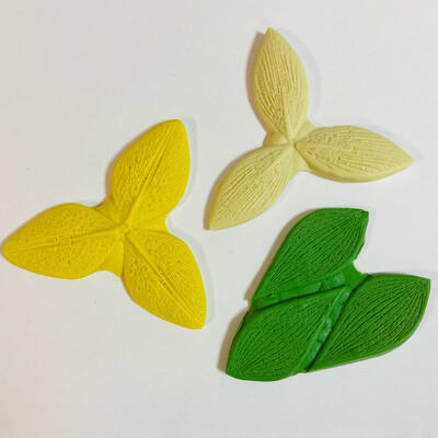 Набор молдов (3 в 1) для создания лилии , размер (5,5 х 3,5см, 5,5 х2,5см , лист 7 х 3 см)