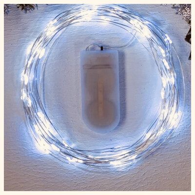 Гирлянда «Роса», LED, цвет- холодный белый , 2 метра , на батарейках ( в комплекте)