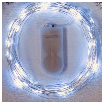 Гирлянда «Роса», LED, цвет- холодный белый , 5 метров, на батарейках ( в комплекте)