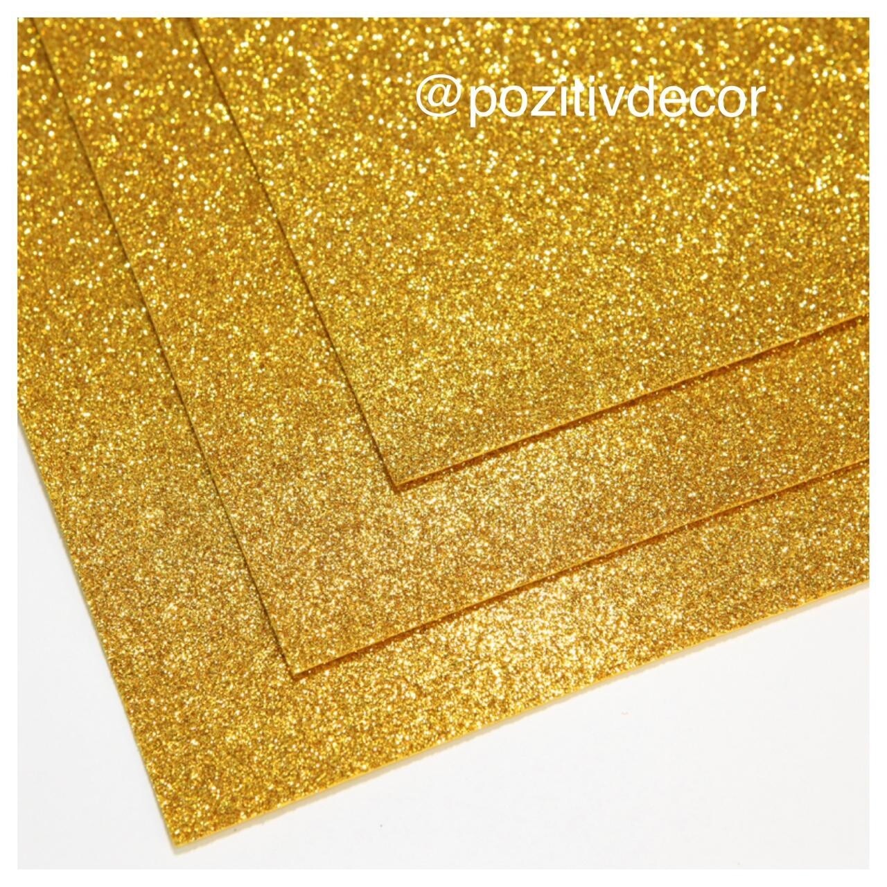 Фоамиран глиттерный - толщина 1,5 мм , размер листа 60/70 см.
Цвет - желтое золото