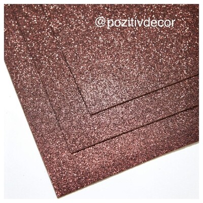 Фоамиран глиттерный - толщина 1,5 мм , размер листа 60/70 см.
Цвет -  шоколад