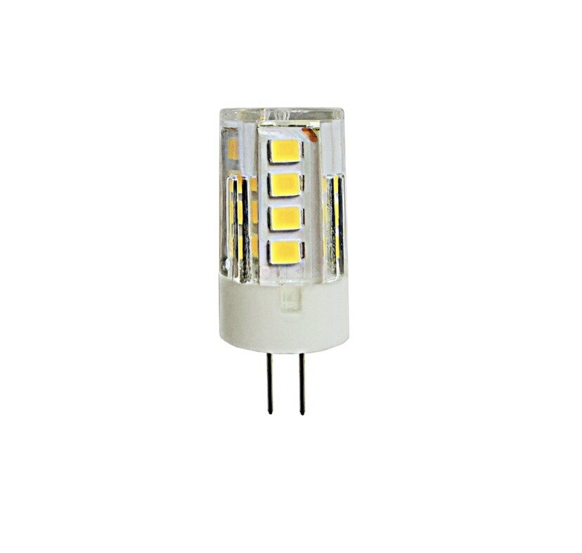 LED - Лампа светодиодная. прозрачная ( “кукуруза»). ТЕПЛЫЙ свет 4000К. Мощность 3W. Под патрон G4