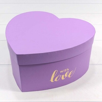 Набор из 3-х коробок «СЕРДЦЕ с надписью Love», цвет- сиреневый