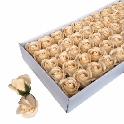 Мыльные розы, цвет - КРЕМОВЫЙ, размер 5х5 см, в упаковке 50 шт