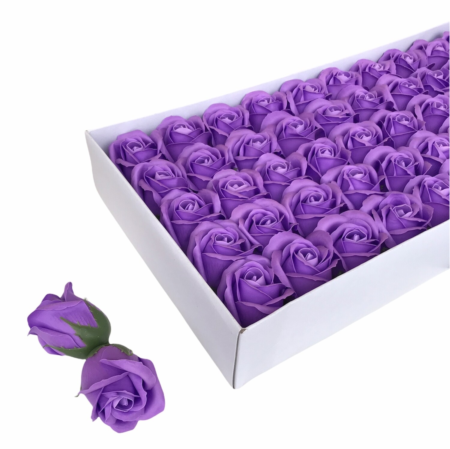 Мыльные розы, цвет - ФИОЛЕТОВЫЙ, размер 5х5 см, в упаковке 50 шт