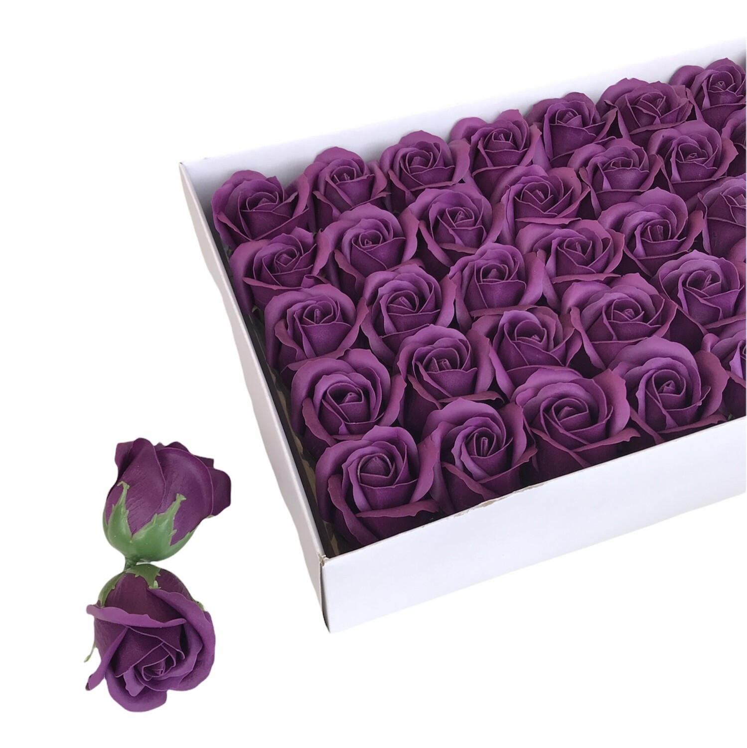 Мыльные розы, цвет - ВИННЫЙ, размер 5х5 см, в упаковке 50 шт