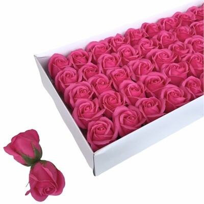 Мыльные розы, цвет - МАЛИНОВЫЙ, размер 5х5 см, в упаковке 50 шт