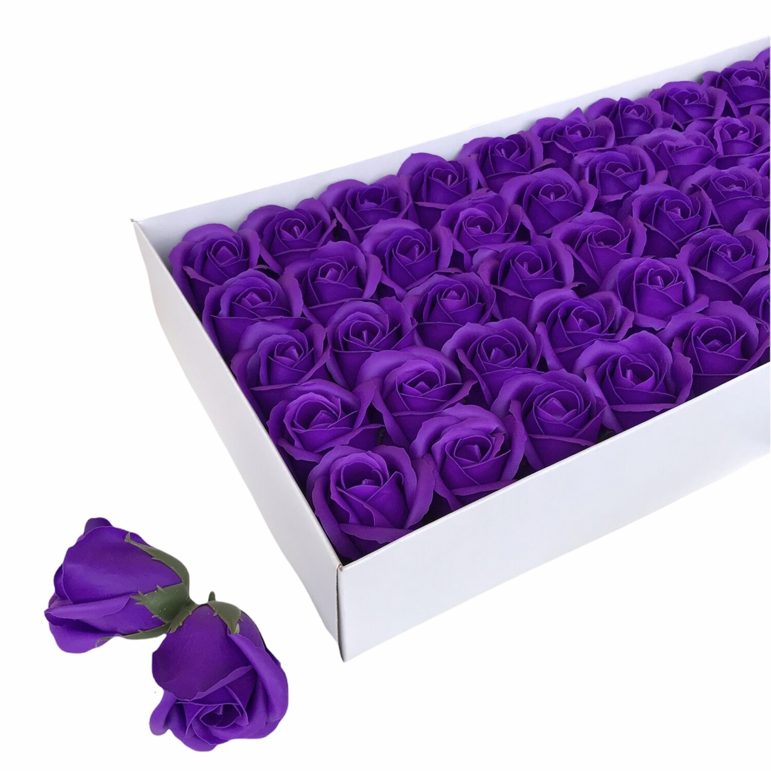 Мыльные розы, цвет - ТЁМНЫЙ ФИОЛЕТОВЫЙ, размер 5х5 см, в упаковке 50 шт