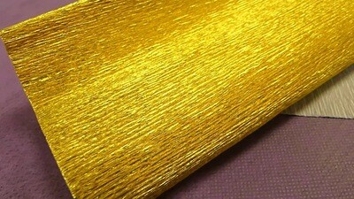 Уценка - флористическая гофробумага, цвет- золотой металлик (50смх2,5м), Италия