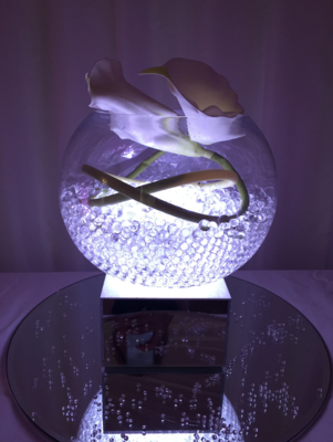 Bubble Bowl with Lilies and Light