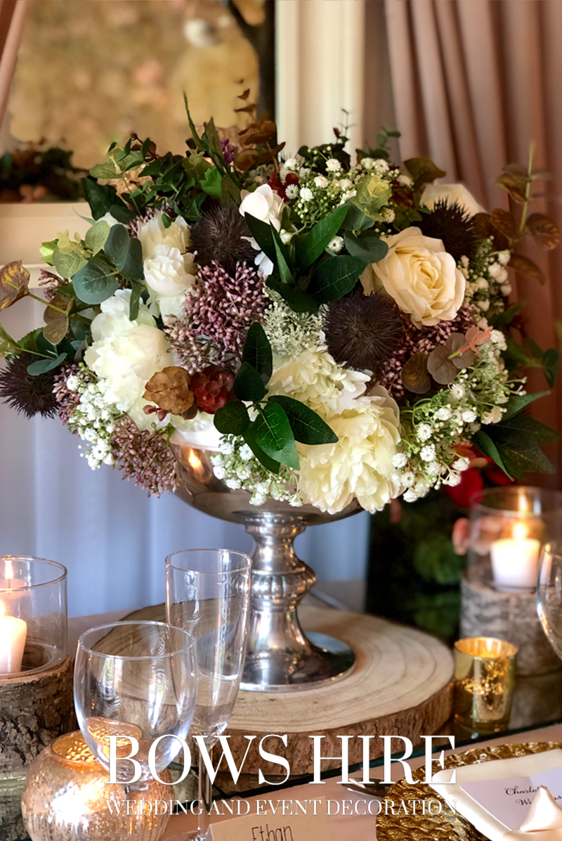 Silver Punchbowl with Flowers