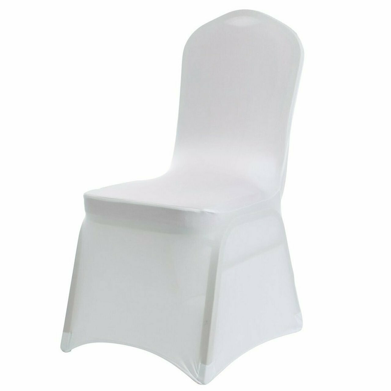 White Lycra Stretch Chair Cover &amp; Organza Sash
