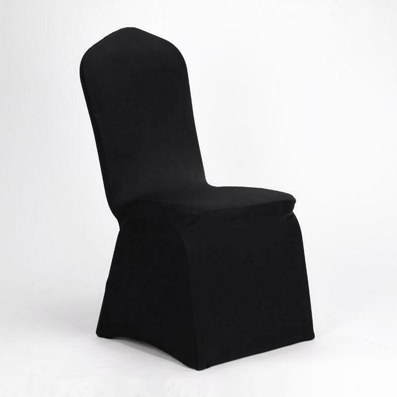 Black Lycra Stretch Chair Cover &amp; Organza Sash