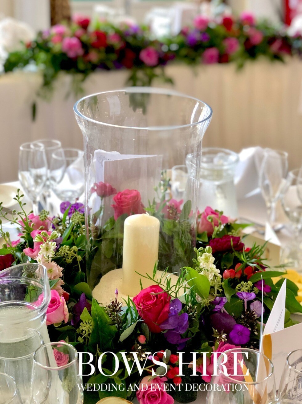 Hurricane Vase with Pillar Candle