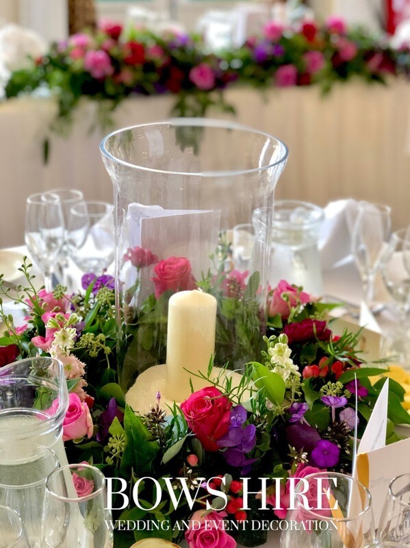Hurricane Vase with Pillar Candle