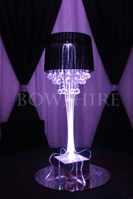 Acrylic Stand with Black Lampshade