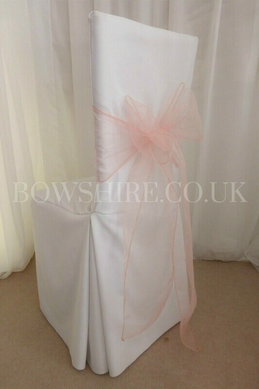 White Linen Chair Cover &amp; Organza Sash