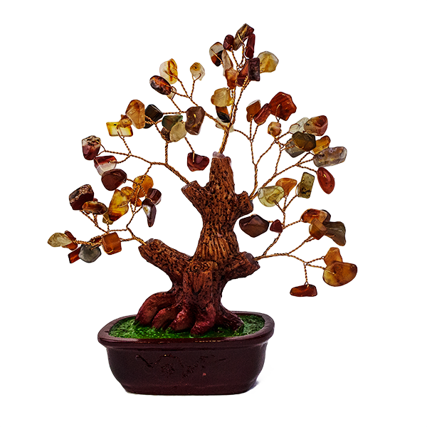 012139 Дерево Сердолик оранжево-коричневый 16х18 см, натуральный камень