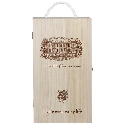504-626 Коробка для вина подарочная на 2 бутылки, 35х9,5х19 см, дерево