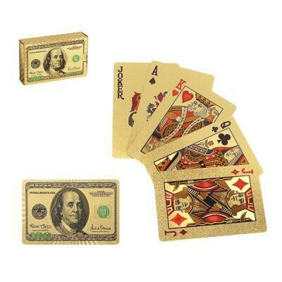 538-101 LADECOR Карты сувенирные игральные "Золотые" 54 карты, пластик