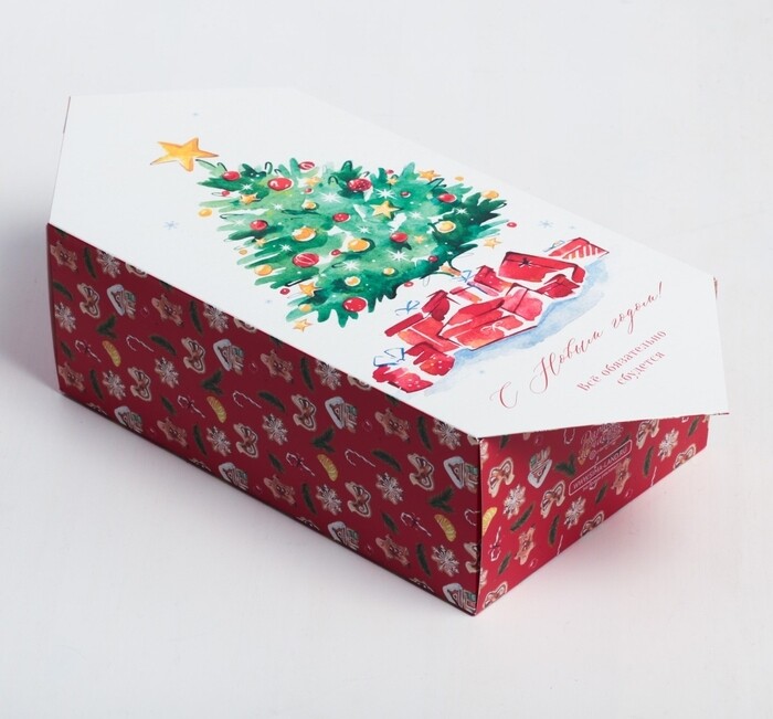 4381625 Сборная коробка-конфета «С Новым годом!», 14 × 22 × 8 см