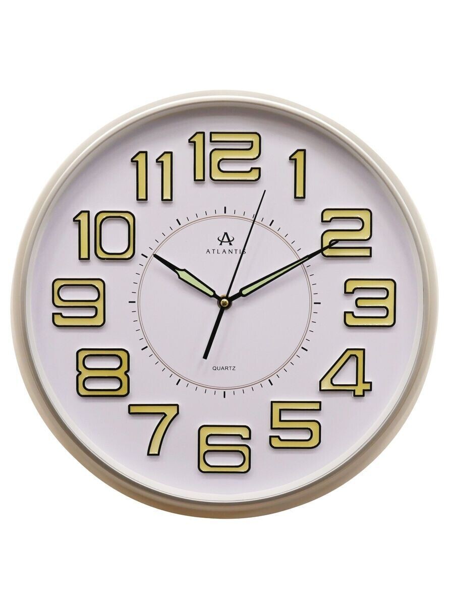 130109 Часы настенные Atlantis TLD-35099 белый 406x406x55 мм