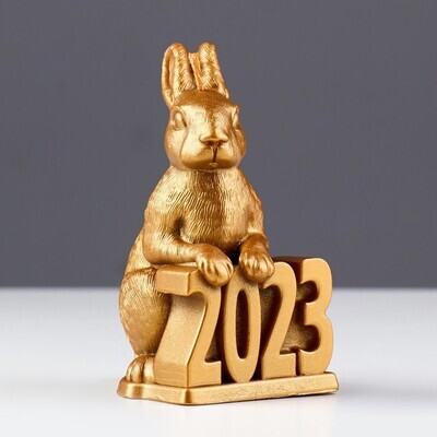 9083775 Свеча декоративная "Заяц 2023", 6,9х6,2х10,5 см, золото