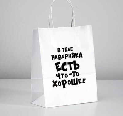 4836671 Пакет подарочный «В тебе наверняка есть что-то хорошее», 24 х 14 х 30 см