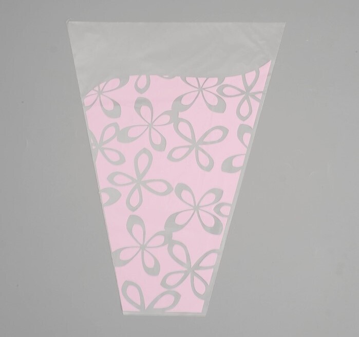 4846416 Пакет цветочный 50 шт. в упаковк Конус Милана цветной рисунок 30/40 светло-розовый