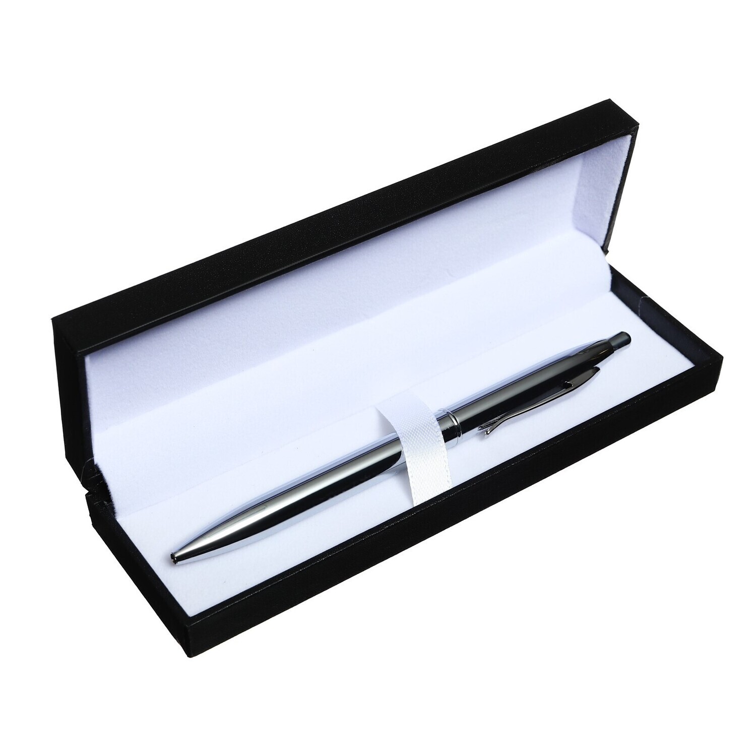 240544 Ручка подарочная шариковая в кожзам футляре автоматическая Джокер корпус серебристый
