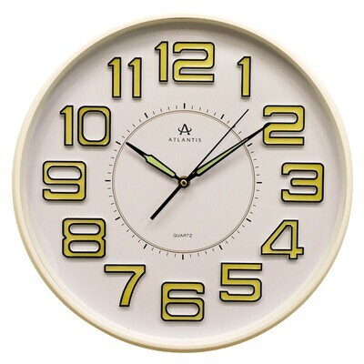 130086 Часы настенные Atlantis TLD-35099 gold 406x406x55 мм