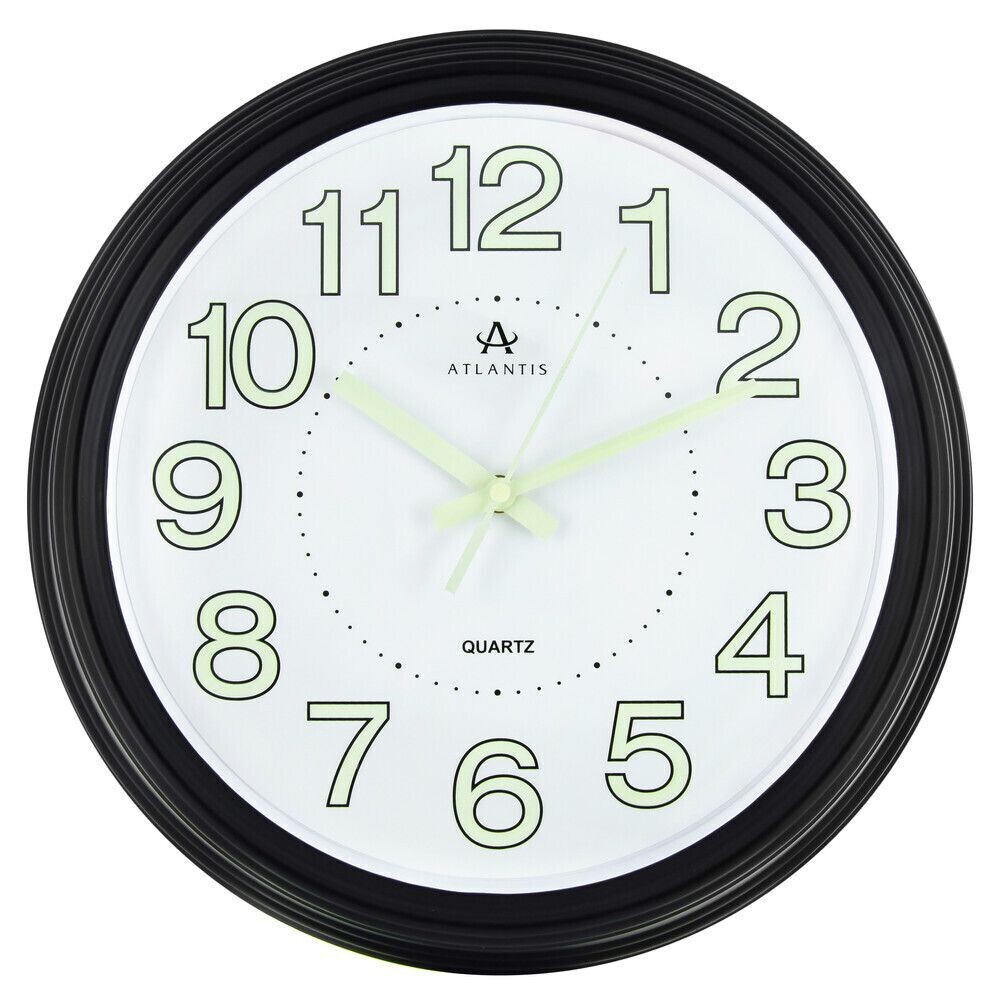 147806 Часы настенные Atlantis 1420A10 black frame 355x355x53 мм