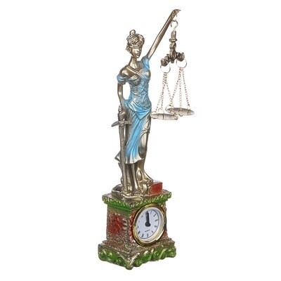 509-868 Часы-статуэтка в виде богини, полистоун, 27х7х5см, 1хAG13