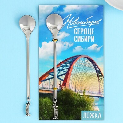 9693351 Ложка с подвесом "Новосибирск", 2,7 х 14,8 см