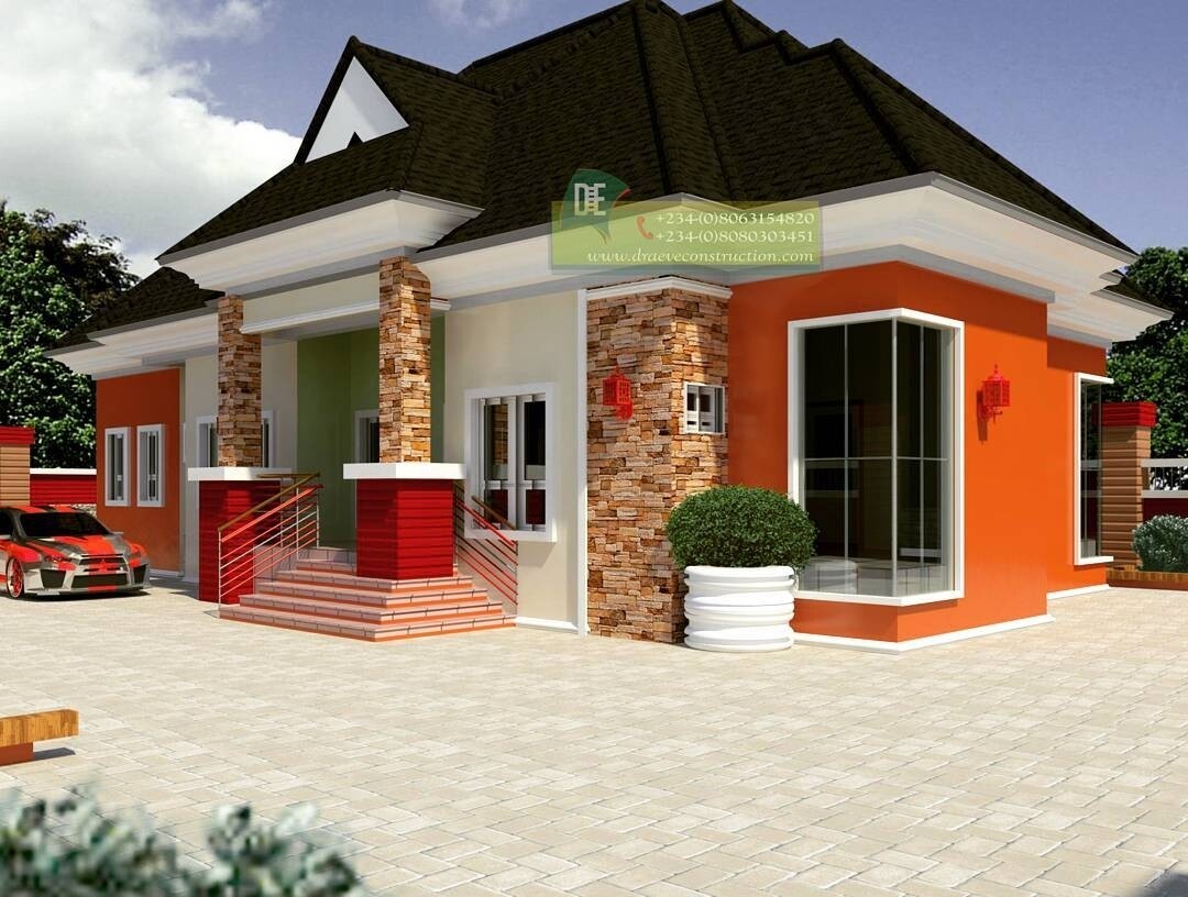 4 Bedroom Bungalow Floorplan With Key Construction Materials Estimate Nigerian House Plans